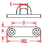 Stainless Heavy Duty Oblong Pad Eye