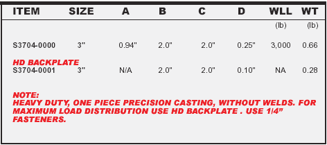 Stainless Heavy Duty Square Pad Eye