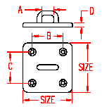 Stainless Heavy Duty Square Pad Eye