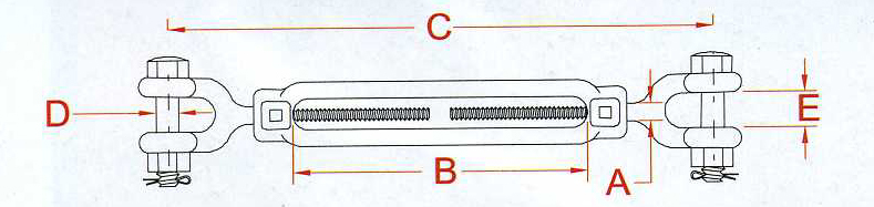 Stainless Jaw and Jaw Turnbuckle 