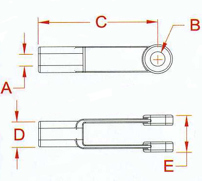 Stainless Yoke End - Clevis Threaded