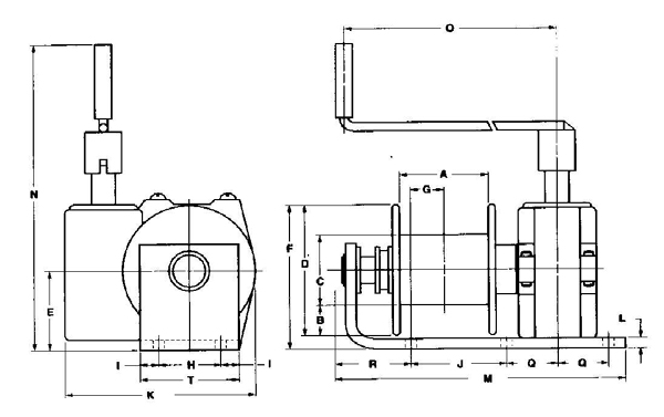 Heavy Duty Hand Winch - Manual Winch: W Series Drawings