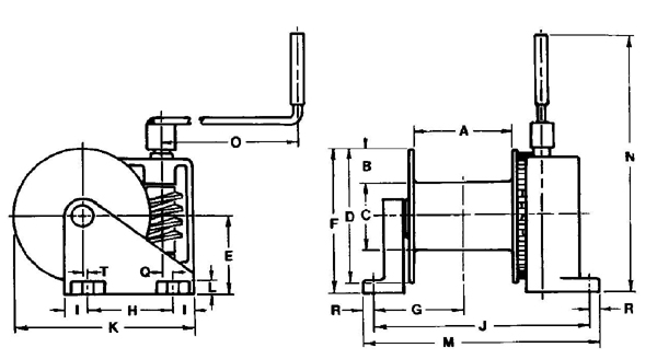 Heavy Duty Hand Winch - Manual Winch: W Series Drawings