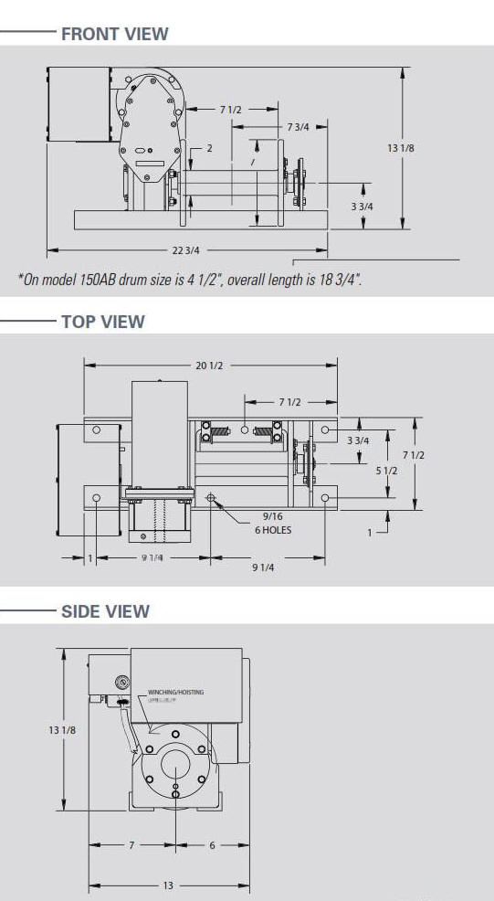 Portable Electric Winch Hoist  Drawing